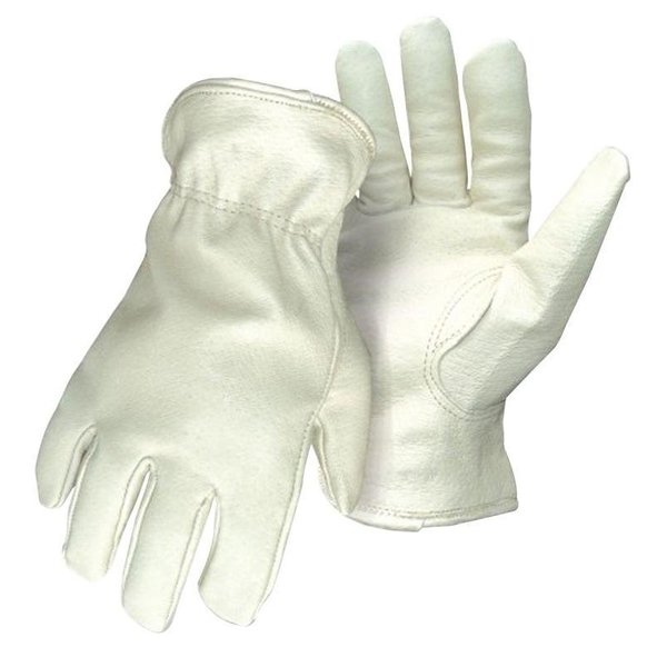 Boss 7191L Driver Gloves, L, Keystone Thumb, Open, Shirred Elastic Back Cuff, Pigskin Leather, Tan 7191J